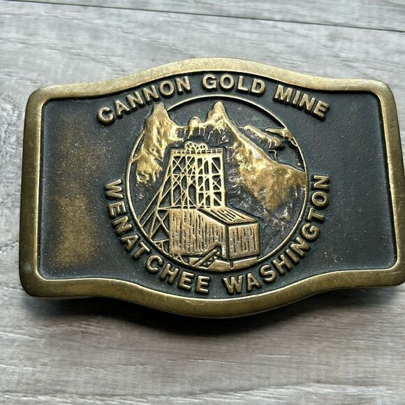 Other - Cannon Gold Mine Wenatchee Washington belt buckle solid brass
